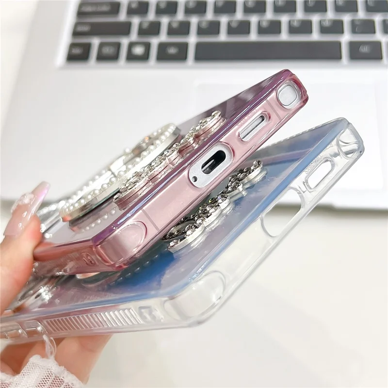 For Samsung Galaxy S25 Ultra Case with Mirror IMD PC + TPU Phone Cover with Glass Lens Film - Foil Pattern / Silver