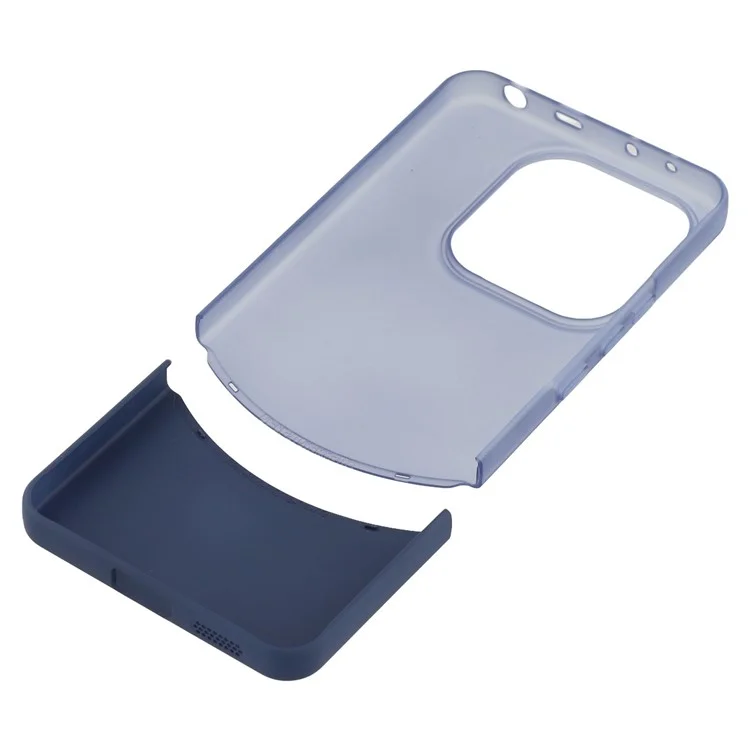 For Xiaomi Redmi Note 14 4G (163.25mm) Case Dual Color Splicing Matte PC Phone Cover Large Camera Cutout - Transparent Blue + Sapphire