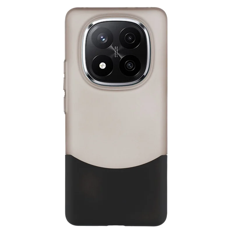 Pour Xiaomi Redmi Note 14 Pro+ 5G Étui Bicolore Mélange Mat PC Couvercle de Téléphone Grand Découpe Caméra - Transparent Noir + Noir
