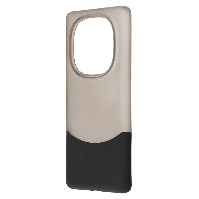 Pour Xiaomi Redmi Note 14 Pro+ 5G Étui Bicolore Mélange Mat PC Couvercle de Téléphone Grand Découpe Caméra - Transparent Noir + Noir