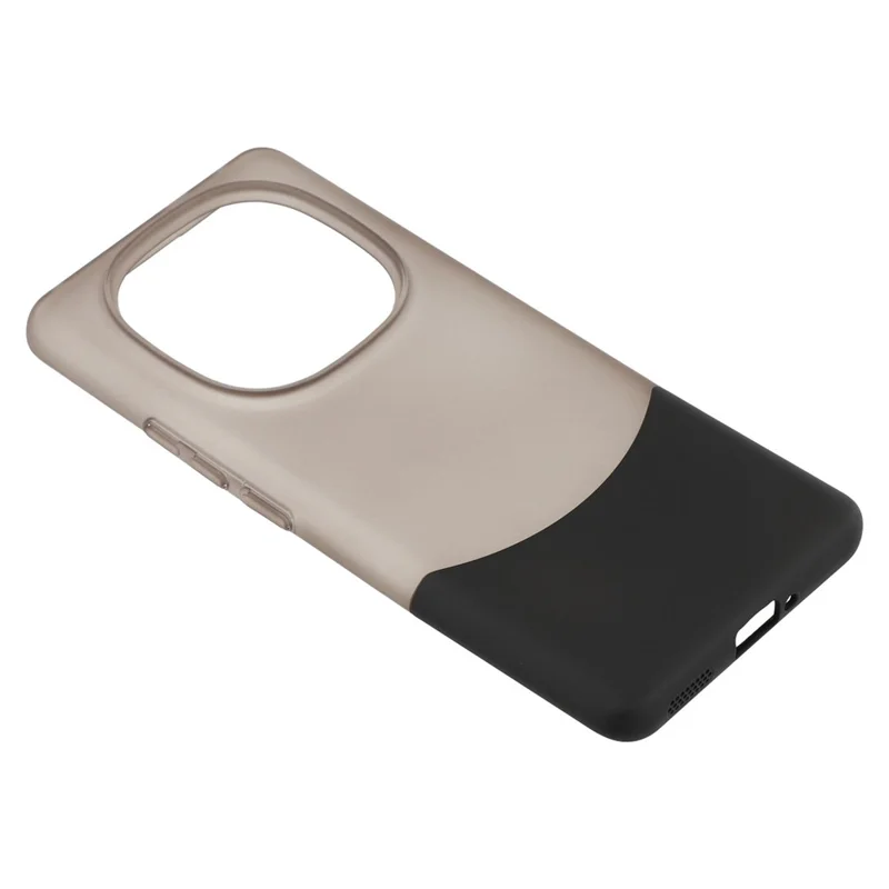 Pour Xiaomi Redmi Note 14 Pro+ 5G Étui Bicolore Mélange Mat PC Couvercle de Téléphone Grand Découpe Caméra - Transparent Noir + Noir