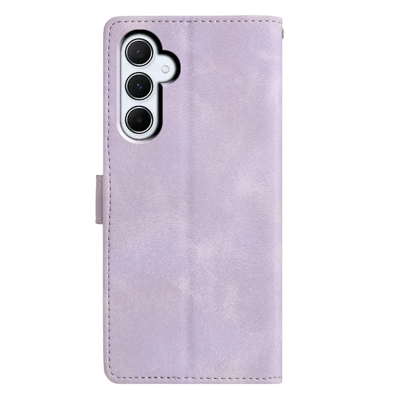 Funda tipo cartera con soporte y patrón de triángulos impresos para Samsung Galaxy S23 FE - Color morado