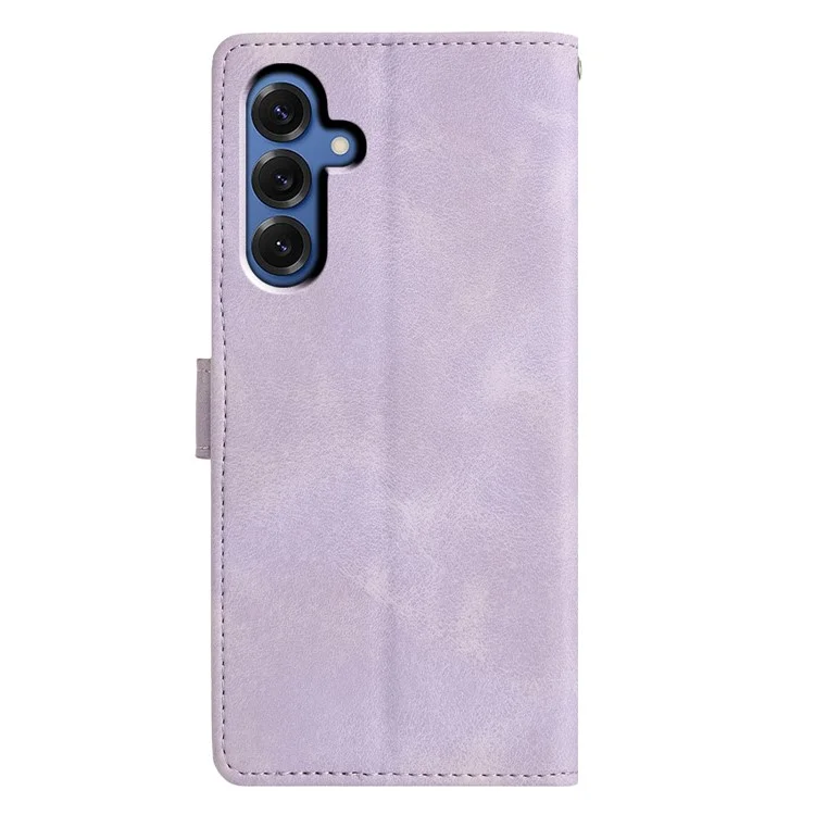 Per Samsung Galaxy A35 5G Custodia Portafoglio Stand Motivo a triangolo impresso Custodia a libro in pelle - Viola