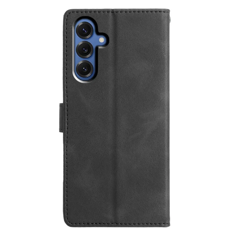 For Samsung Galaxy A35 5G Case Wallet Stand Imprinted Triangle Pattern Leather Phone Flip Cover - Black