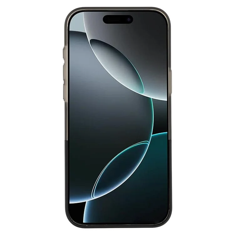 For iPhone 16 Pro Max Case Dual Color Splicing Matte PC Phone Cover Precise Cutouts - Transparent Black + Black