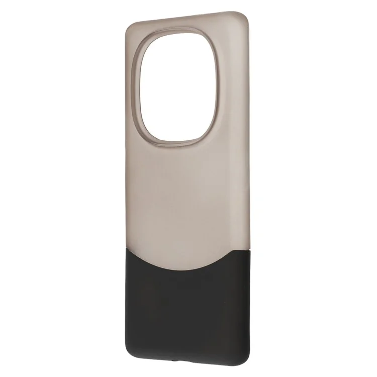 For Xiaomi Redmi Note 14 Pro 5G Case Dual Color Splicing Matte PC Phone Cover Large Camera Cutout - Transparent Black + Black