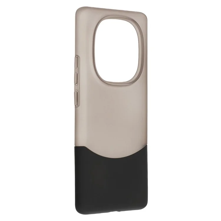 For Xiaomi Redmi Note 14 Pro 5G Case Dual Color Splicing Matte PC Phone Cover Large Camera Cutout - Transparent Black + Black