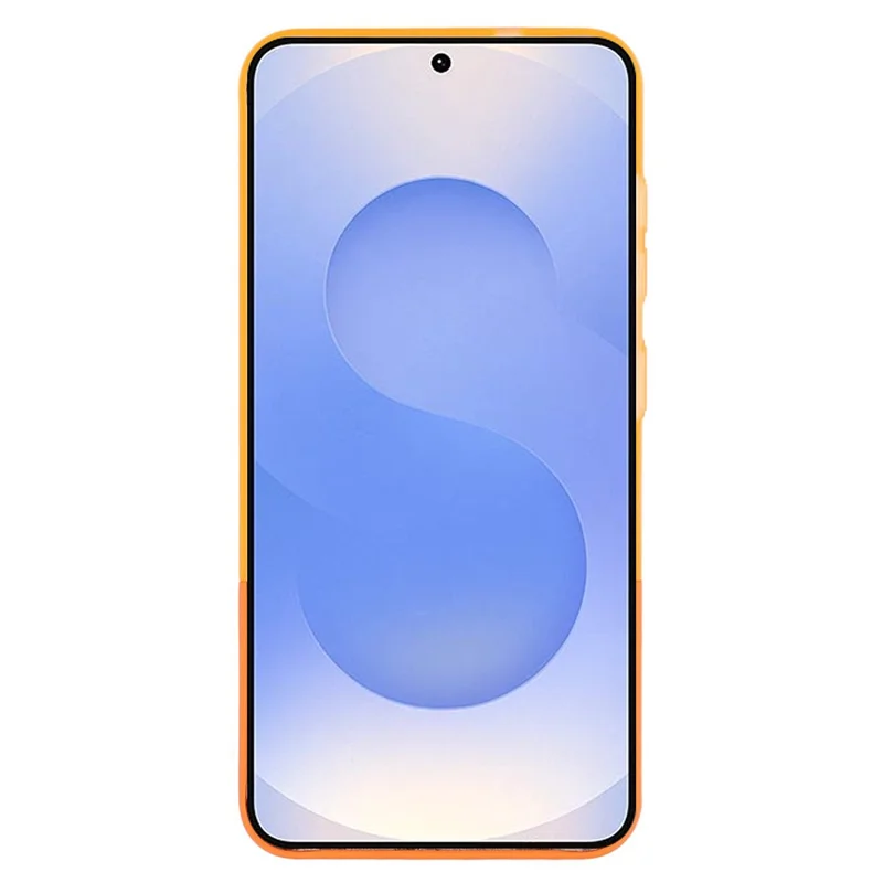 Funda para Samsung Galaxy S25 / S24 Bicolor Empalme Mate PC Cubierta de teléfono Gran apertura para cámara - Naranja transparente + Naranja