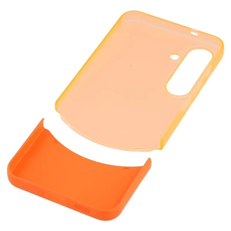 Funda para Samsung Galaxy S25 / S24 Bicolor Empalme Mate PC Cubierta de teléfono Gran apertura para cámara - Naranja transparente + Naranja