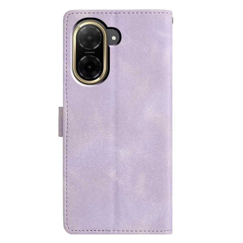 For Xiaomi Redmi A5 4G (171.7mm) Case Wallet Stand Imprinted Triangle Pattern Leather Phone Flip Cover - Purple