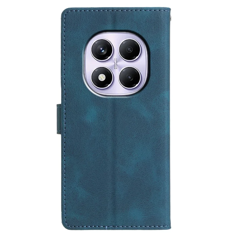 For Xiaomi Redmi Note 14 Pro+ 5G  /  Note 14 Pro 5G Case Wallet Stand Imprinted Triangle Pattern Leather Phone Flip Cover - Blue