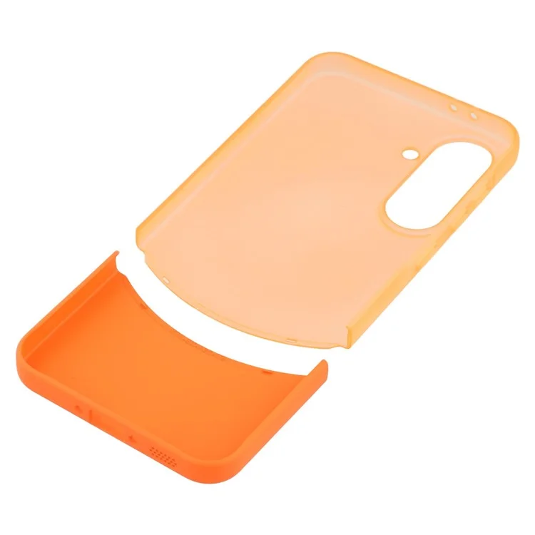 Étui pour Samsung Galaxy A36 5G Double Couleur Aspect Mat PC Coque de Téléphone Grande Découpe Caméra - Transparent Orange + Orange