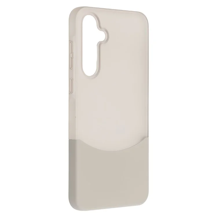 For Samsung Galaxy A55 5G Case Dual Color Splicing Matte PC Phone Cover Large Camera Cutout - Transparent Grey + Grey
