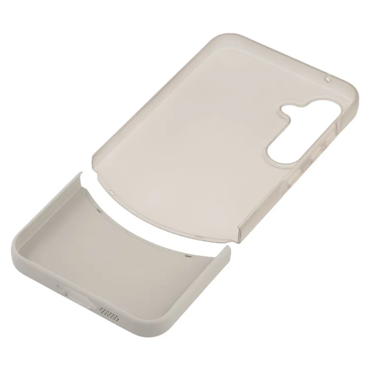 For Samsung Galaxy A55 5G Case Dual Color Splicing Matte PC Phone Cover Large Camera Cutout - Transparent Grey + Grey