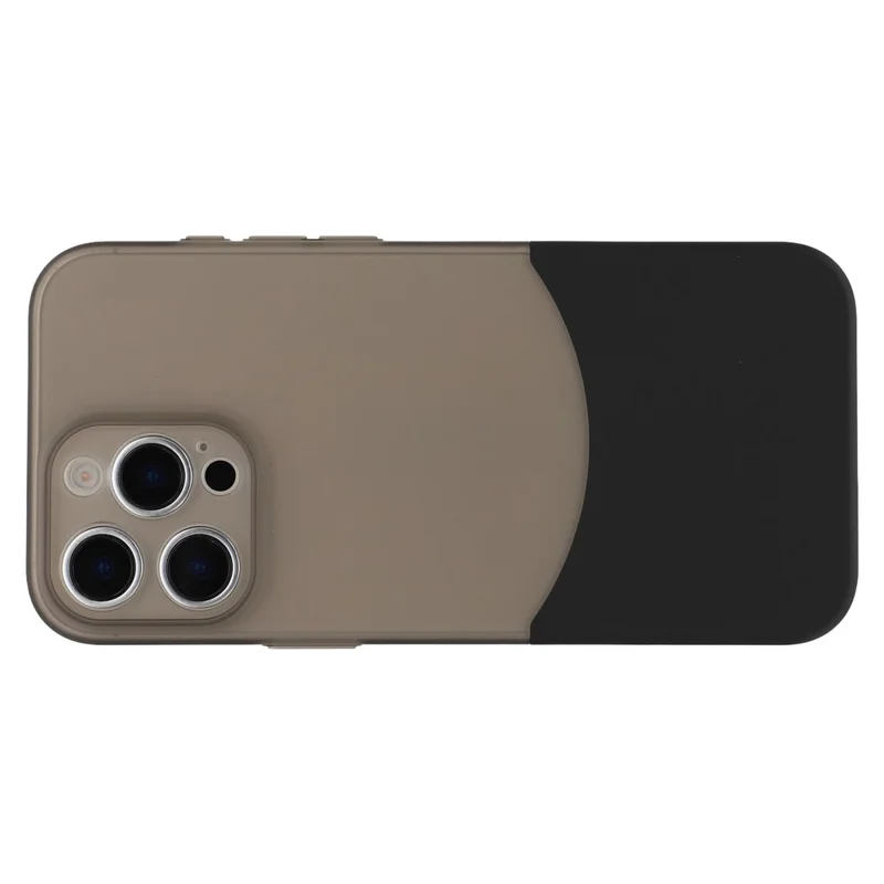 For iPhone 16 Pro Case Dual Color Splicing Matte PC Phone Cover Precise Cutouts - Transparent Black + Black