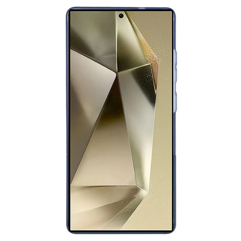 For Samsung Galaxy S24 Ultra Case Dual Color Splicing Matte PC Phone Cover Large Camera Cutout - Transparent Blue + Sapphire