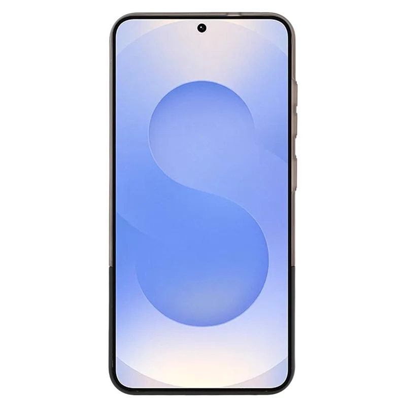 For Samsung Galaxy S25+ / S24+ Case Dual Color Splicing Matte PC Phone Cover Large Camera Cutout - Transparent Black + Black