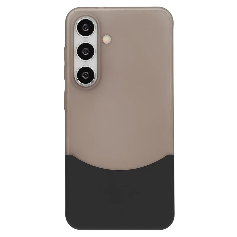 For Samsung Galaxy S25+ / S24+ Case Dual Color Splicing Matte PC Phone Cover Large Camera Cutout - Transparent Black + Black