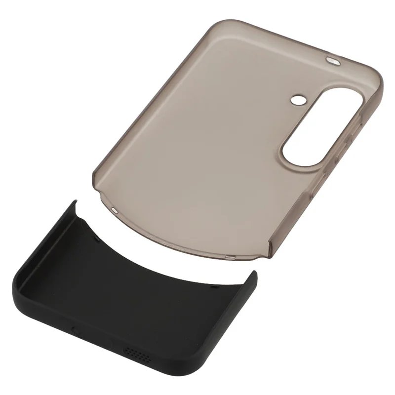 For Samsung Galaxy S25+ / S24+ Case Dual Color Splicing Matte PC Phone Cover Large Camera Cutout - Transparent Black + Black