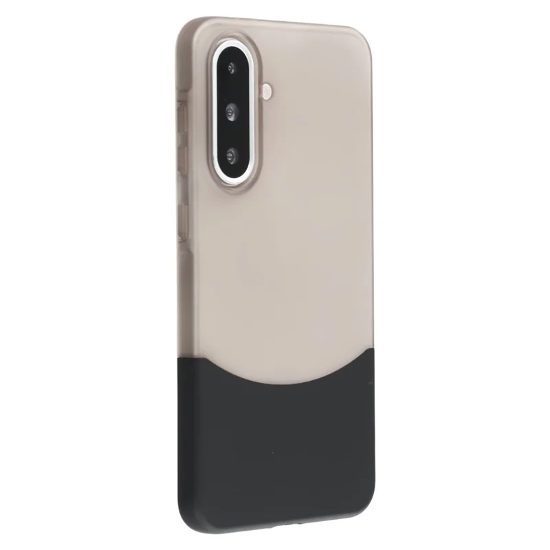For Samsung Galaxy A26 5G Case Dual Color Splicing Matte PC Phone Cover Large Camera Cutout - Transparent Black + Black