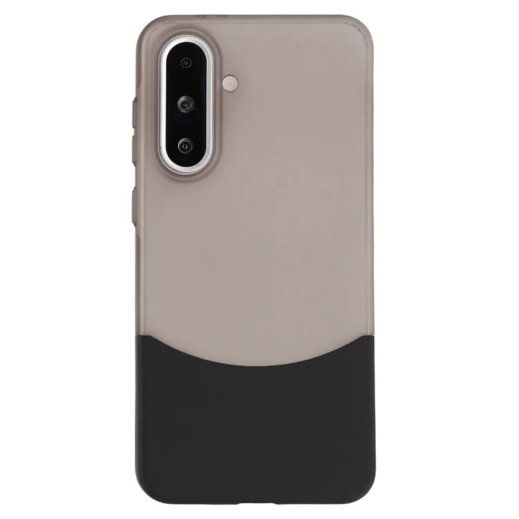 For Samsung Galaxy A56 5G Case Dual Color Splicing Matte PC Phone Cover Large Camera Cutout - Transparent Black + Black