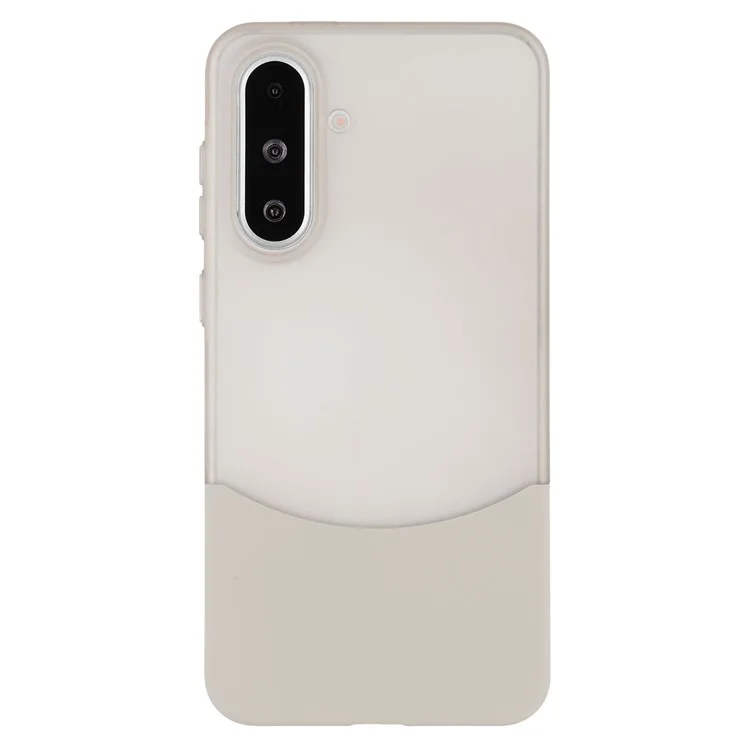 For Samsung Galaxy A56 5G Case Dual Color Splicing Matte PC Phone Cover Large Camera Cutout - Transparent Grey + Grey