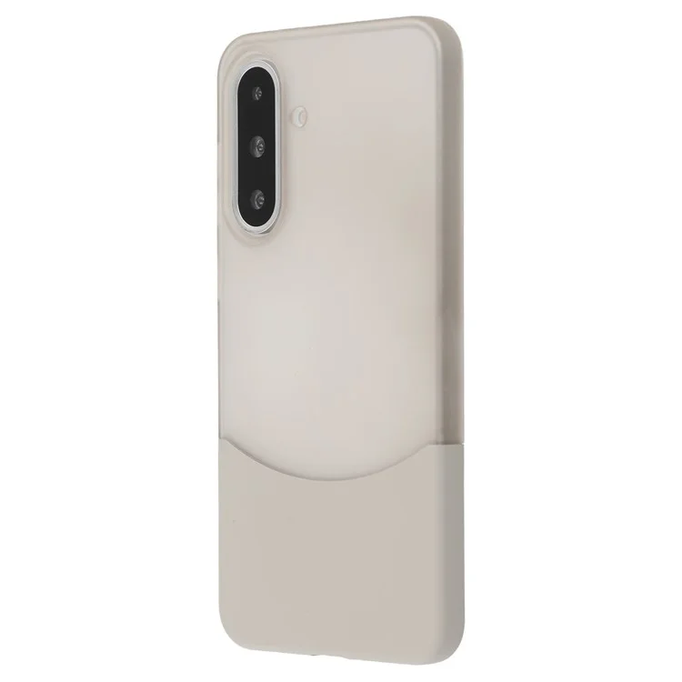 For Samsung Galaxy A56 5G Case Dual Color Splicing Matte PC Phone Cover Large Camera Cutout - Transparent Grey + Grey
