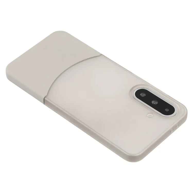 For Samsung Galaxy A56 5G Case Dual Color Splicing Matte PC Phone Cover Large Camera Cutout - Transparent Grey + Grey