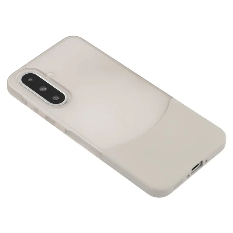 For Samsung Galaxy A56 5G Case Dual Color Splicing Matte PC Phone Cover Large Camera Cutout - Transparent Grey + Grey