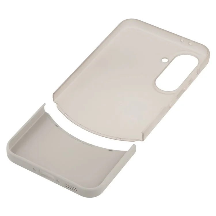 For Samsung Galaxy A56 5G Case Dual Color Splicing Matte PC Phone Cover Large Camera Cutout - Transparent Grey + Grey