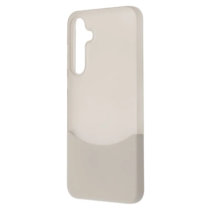 For Samsung Galaxy A15 4G / 5G Case Dual Color Splicing Matte PC Phone Cover Large Camera Cutout - Transparent Grey + Grey