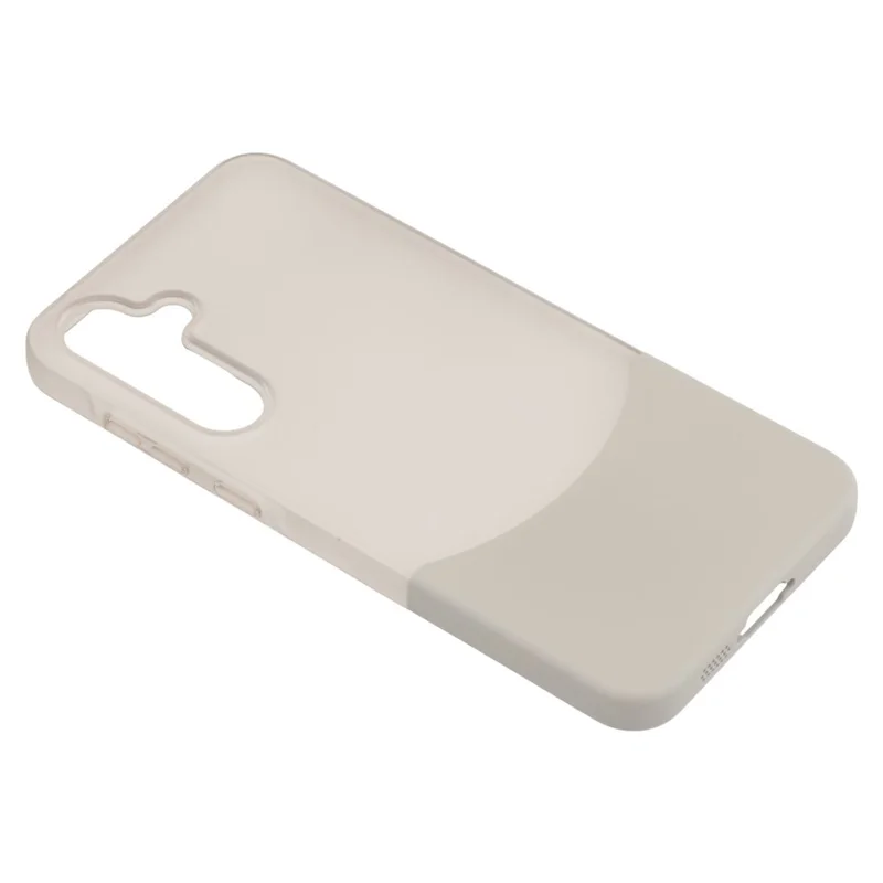 For Samsung Galaxy A15 4G / 5G Case Dual Color Splicing Matte PC Phone Cover Large Camera Cutout - Transparent Grey + Grey