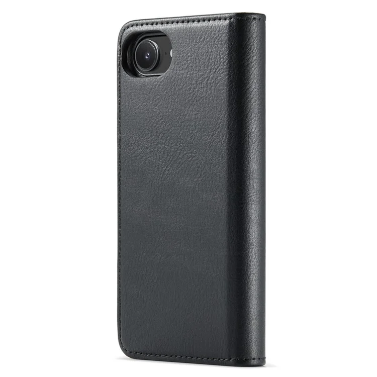 DG.MING for iPhone 16e Case Detachable Split Leather Phone Cover - Black