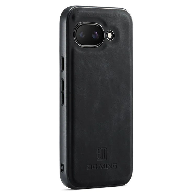 DG.MING Per Google Pixel 9a Cover in Pelle PU con PC + TPU Ibrido Custodia per Cellulare - Nero
