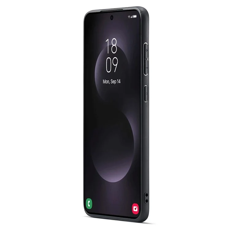 DG.MING Чехол из искусственной кожи и ПК + ТПУ-гибрид для Samsung Galaxy S25 Edge - Черный