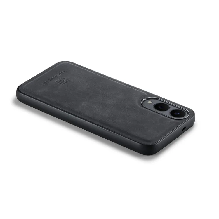 DG.MING Чехол из искусственной кожи и ПК + ТПУ-гибрид для Samsung Galaxy S25 Edge - Черный