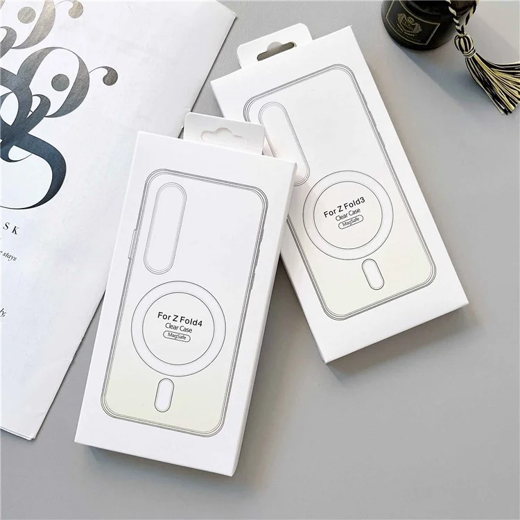 Pour Samsung Galaxy Z Fold4 5G Coque de téléphone anti-chute Compatible avec MagSafe Étui de protection en TPU souple + PC transparent