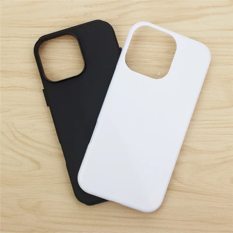 Achat en gros pour Étui iPhone 15 PC + TPU Coque de téléphone vierge Support d'impression par transfert thermique 3D - Blanc Trou large Mat