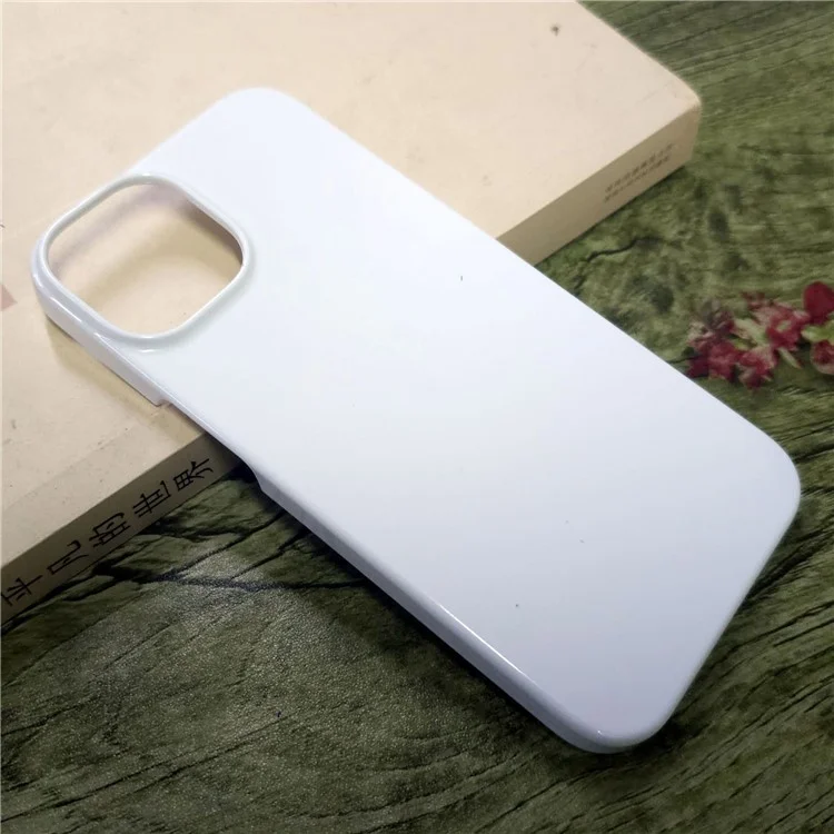 Achat en gros pour Étui iPhone 15 PC + TPU Coque de téléphone vierge Support d'impression par transfert thermique 3D - Blanc Trou large Mat