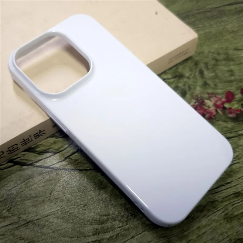 Bulk Purchasing For iPhone 15 Pro Max Case Single Layer PC Blank Phone Cover Support 3D Heat Transfer Printing - White Large Hole Glossy