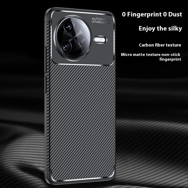 Para Xiaomi Redmi K80 5G / Poco F7 Pro 5G Capa Textura de Fibra de Carbono TPU Dissipação de Calor