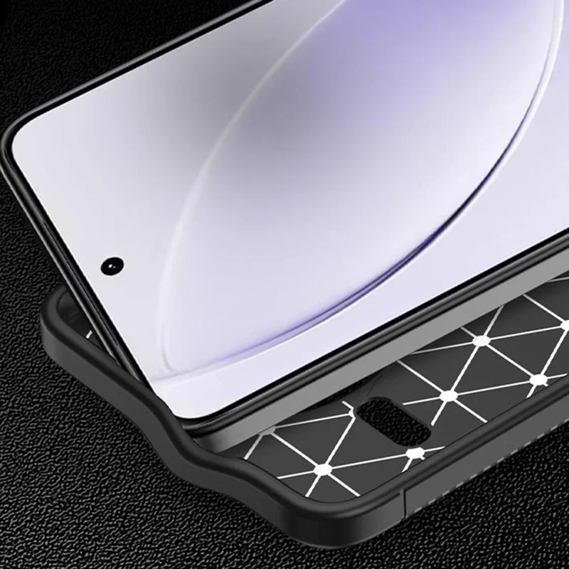Para Xiaomi Redmi K80 5G / Poco F7 Pro 5G Capa Textura de Fibra de Carbono TPU Dissipação de Calor