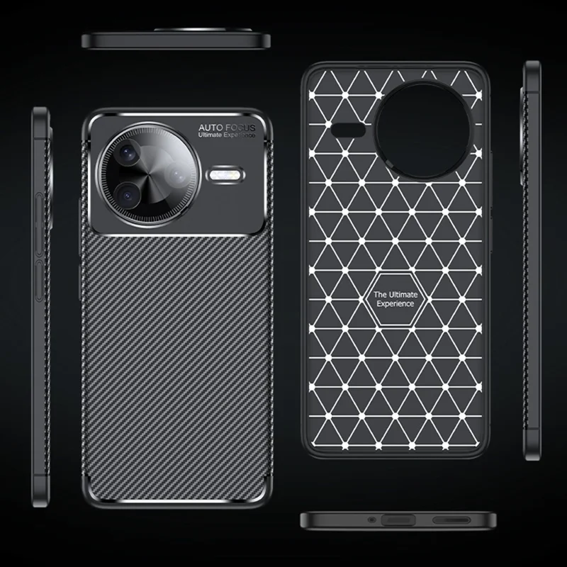 Para Xiaomi Redmi K80 5G / Poco F7 Pro 5G Capa Textura de Fibra de Carbono TPU Dissipação de Calor