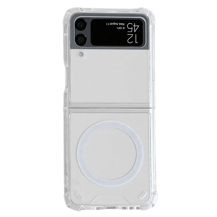 Für Samsung Galaxy Z Flip4 5G kompatibel mit MagSafe Anti-Fall-Handyhülle, weiche TPU + transparente PC-Rückenschutzhülle