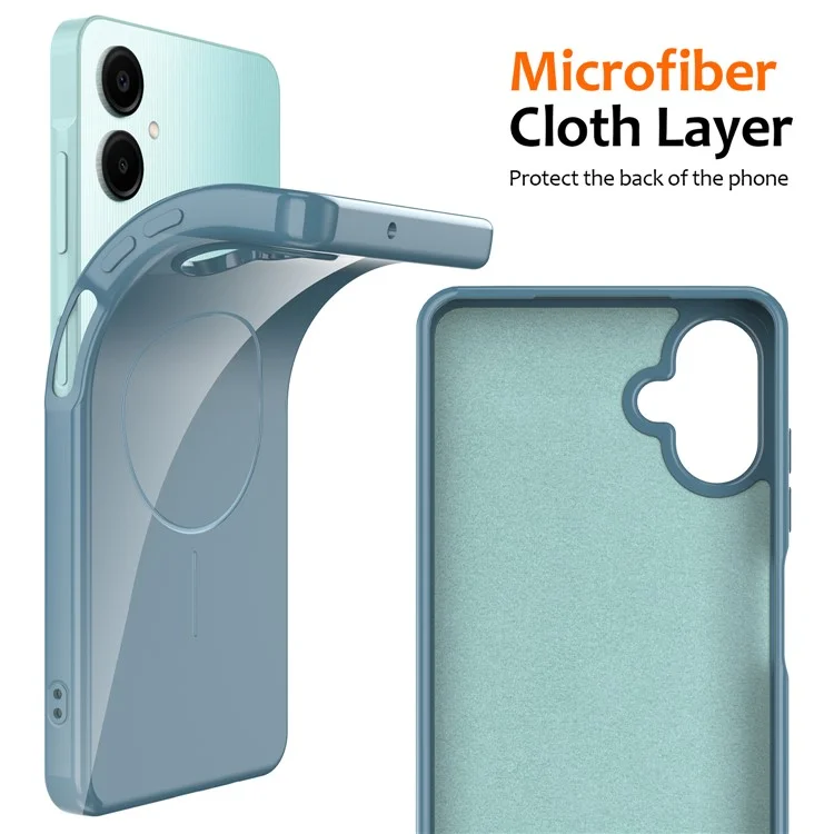 Bulk Purchasing For Samsung Galaxy A06 4G Magnetic Case Compatible with MagSafe TPU Phone Back Cover with Lanyard - Blue