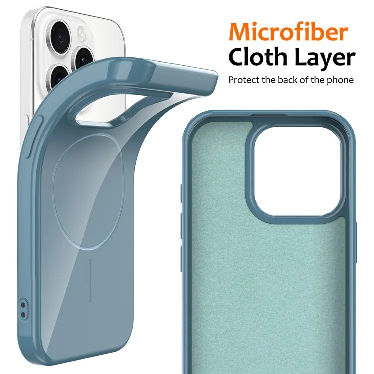 Achat en gros pour étui magnétique iPhone 15 Pro Max compatible avec MagSafe, coque arrière TPU avec lanière - Bleu
