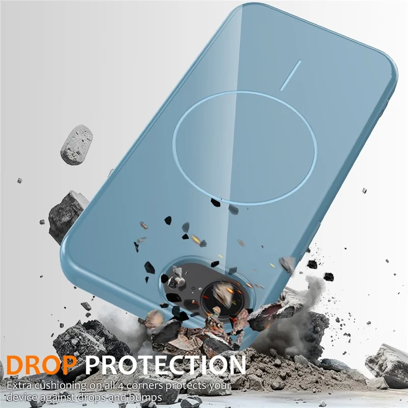 Acquisto all'ingrosso per custodia magnetica iPhone 16e compatibile con MagSafe, cover posteriore in TPU con laccetto - Blu