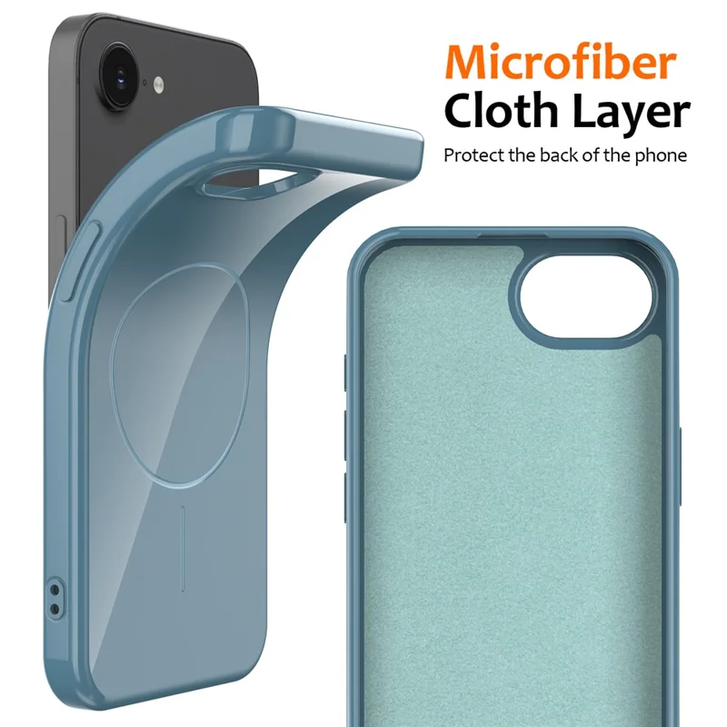 Acquisto all'ingrosso per custodia magnetica iPhone 16e compatibile con MagSafe, cover posteriore in TPU con laccetto - Blu