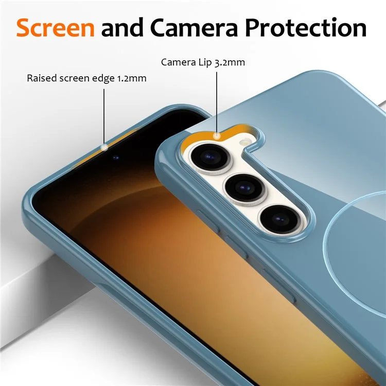 Großeinkauf für Samsung Galaxy S23 Magnetische Hülle, kompatibel mit MagSafe, TPU-Handyrückseite mit Lanyard - Blau