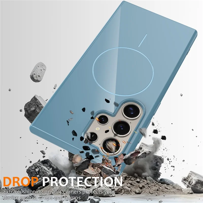 Bulk Purchasing For Samsung Galaxy S23 Ultra Magnetic Case Compatible with MagSafe TPU Phone Back Cover with Lanyard - Blue